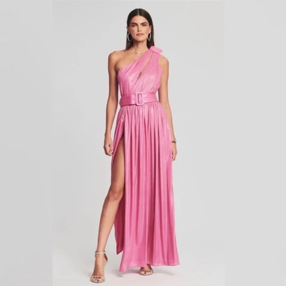 Retrofete Andrea Pink One Shoulder Gown